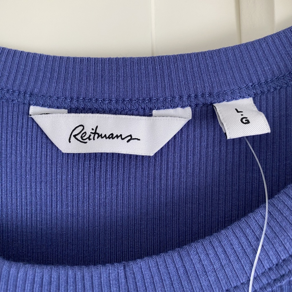 Reitmans Blue Ribbed Tank Top - Picture 4 of 4